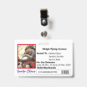 Sinterklaas slee novelty rijbewijs voor kinderen b badge (Voorzijde met clip)