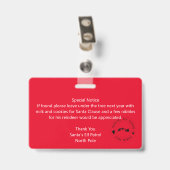 Sinterklaas slee novelty rijbewijs voor kinderen b badge (Achterkant met clip)