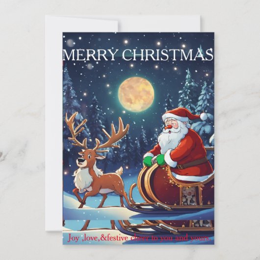 "Sinterklaas' slee rijden"Kerst Kaart (Voorkant)