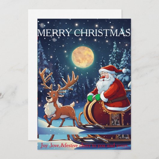 "Sinterklaas' slee rijden"Kerst Kaart (Voorkant / Achterkant)