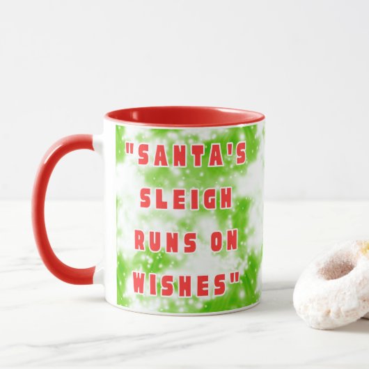 Sinterklaas slee rijdt op wensen mok (Met donut)