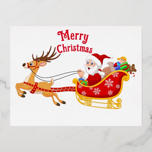 Sinterklaas slee-rit folie feestdagen briefkaart