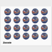 Sinterklaas slee-rit – Magische Kerstmis Ronde Sticker (Vel)