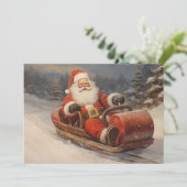  Sinterklaas Sleetooien Sneeuw Vrolijk Kerstfeest Feestdagenkaart (Staand voorkant)