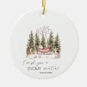 Sinterklaas, Sleigh, Cadeaus Forest Christmas Keramisch Ornament (Voorkant)