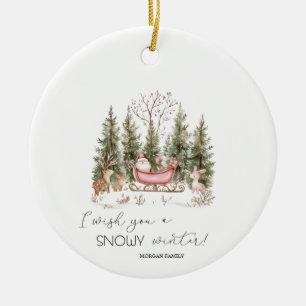 Sinterklaas, Sleigh, Cadeaus Forest Christmas Keramisch Ornament