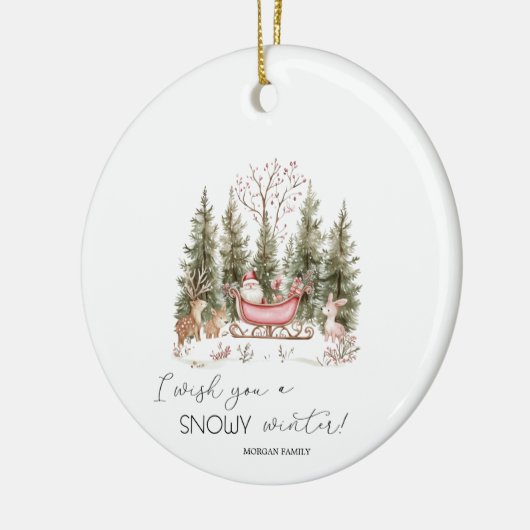 Sinterklaas, Sleigh, Cadeaus Forest Christmas Keramisch Ornament (Links)