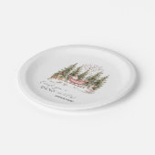 Sinterklaas, Sleigh, Cadeaus Forest Christmas Papieren Bordje (Gekanteld)