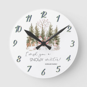 Sinterklaas, Sleigh, Cadeaus Forest Christmas Ronde Klok