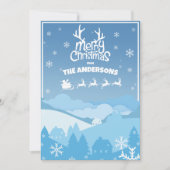 Sinterklaas Sleigh en rendieren Vliegen in de luch Feestdagenkaart (Voorkant)