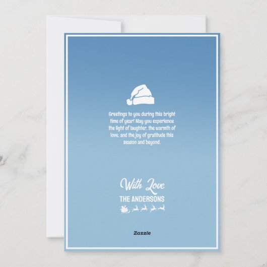 Sinterklaas Sleigh en rendieren Vliegen in de luch Feestdagenkaart (Achterkant)