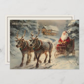  Sinterklaas Sleigh Sneeuw Vrolijk Kerstfeest Feestdagenkaart (Voorkant / Achterkant)