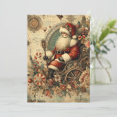 Sinterklaas Sleigh Vrolijk Kerstfeest Feestdagenkaart (Staand voorkant)