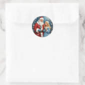 🎁Sinterklaas Sneeuw Maagd Kerststicker Winter ✨ Ronde Sticker (Tas)