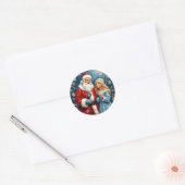 🎁Sinterklaas Sneeuw Maagd Kerststicker Winter ✨ Ronde Sticker (Envelop)