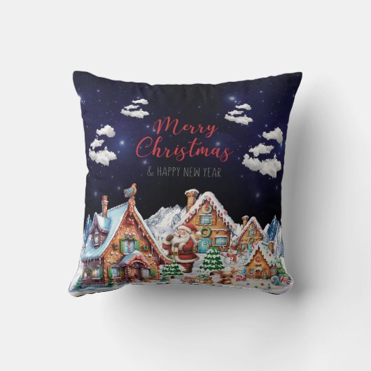 Sinterklaas, Sneeuwman Feestelijke Kerstvakantie Kussen (Achterkant)