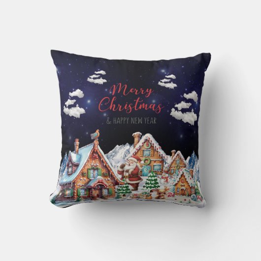 Sinterklaas, Sneeuwman Feestelijke Kerstvakantie Kussen (Voorkant)