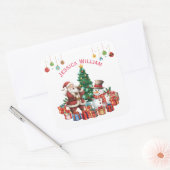Sinterklaas, Sneeuwman Feestelijke Kerstvakantie Vierkante Sticker (Envelop)