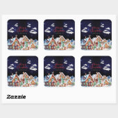 Sinterklaas, Sneeuwman Feestelijke Kerstvakantie Vierkante Sticker (Vel)