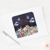 Sinterklaas, Sneeuwman Feestelijke Kerstvakantie Vierkante Sticker (Envelop)