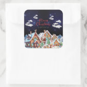 Sinterklaas, Sneeuwman Feestelijke Kerstvakantie Vierkante Sticker (Tas)