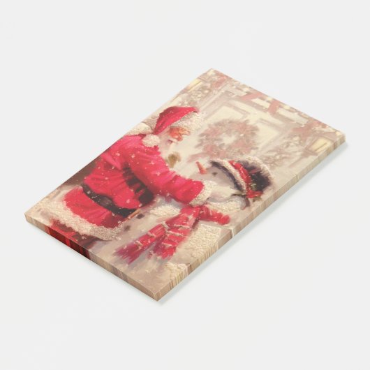 Sinterklaas Sneeuwman Kerstfeest Post-it® Notes (Schuin)