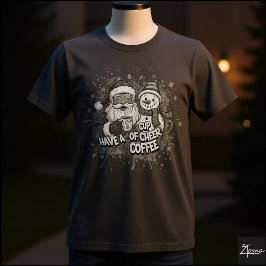 Sinterklaas Sneeuwman Koffie Kerstmis Verfspatten T-shirt