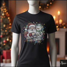 Sinterklaas Sneeuwman Koffie Kerstsfeer Verfspatte T-shirt