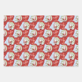 Sinterklaas, Sneeuwman, Santa Cat inpakpapier