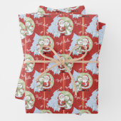 Sinterklaas, Sneeuwman, Santa Cat inpakpapier Vel (In situ)