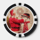 Sinterklaas Sneeuwman Winterkerst Poker Chips (Voorkant)