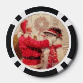 Sinterklaas Sneeuwman Winterkerst Poker Chips (Achterkant)