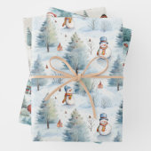 Sinterklaas, sneeuwpoppen en kerstbomen inpakpapier vel (In situ)