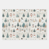 Sinterklaas, sneeuwpoppen en kerstbomen inpakpapier vel (Voorkant 3)