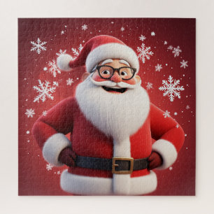 Sinterklaas Sneeuwvlok Kerst Scene Voor Gezellig F Legpuzzel