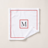 Sinterklaas, sneeuwvlokken en monogram Kerstmis Bad Handdoek (Wasdoekje)