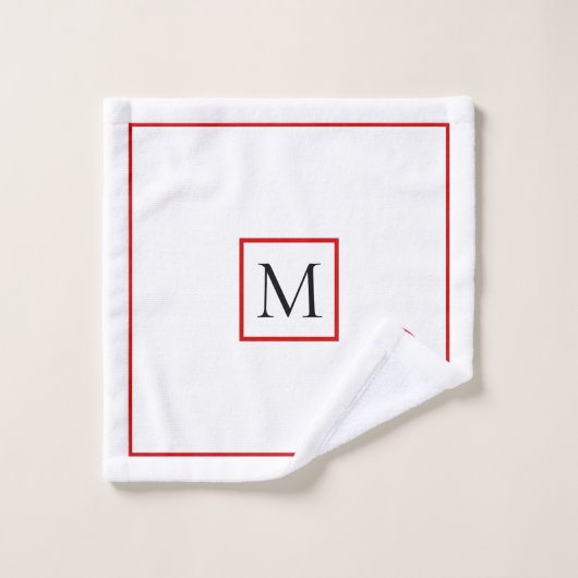 Sinterklaas, sneeuwvlokken en monogram Kerstmis Bad Handdoek (Wasdoekje)