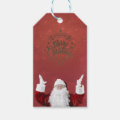 Sinterklaas, Snowflakes, rood Cadeaulabel (Voorkant)