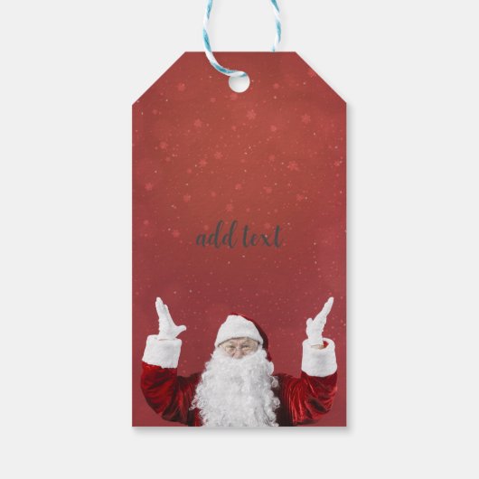 Sinterklaas, Snowflakes, rood Cadeaulabel (Achterkant)
