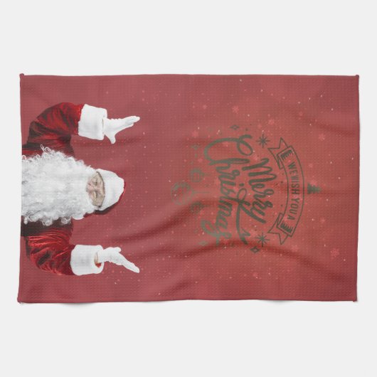 Sinterklaas, Snowflakes, rood Theedoek (Horizontaal)