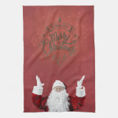 Sinterklaas, Snowflakes, rood Theedoek (Verticaal)