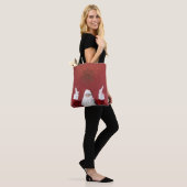 Sinterklaas, Snowflakes, rood Tote Bag (Op model)
