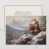 Sinterklaas Snowy Mountain Vrolijk Kerstfeest Feestdagenkaart (Voorkant / Achterkant)