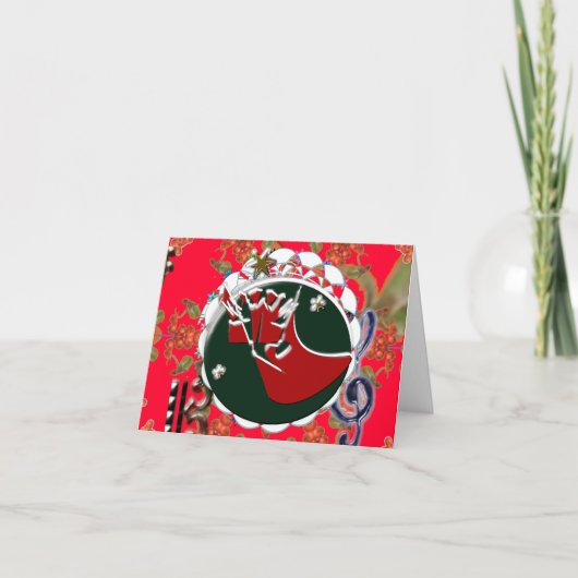 Sinterklaas sok rood gevouwen dank u kaart (Voorkant)