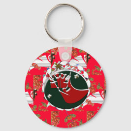 Sinterklaas sok rood sleutelhanger