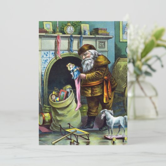 Sinterklaas Speelgoed Kerstfeest Uitnodiging (Staand voorkant)