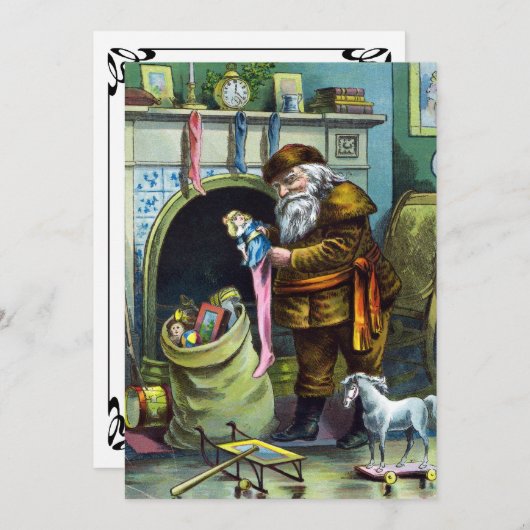 Sinterklaas Speelgoed Kerstfeest Uitnodiging (Voorkant / Achterkant)