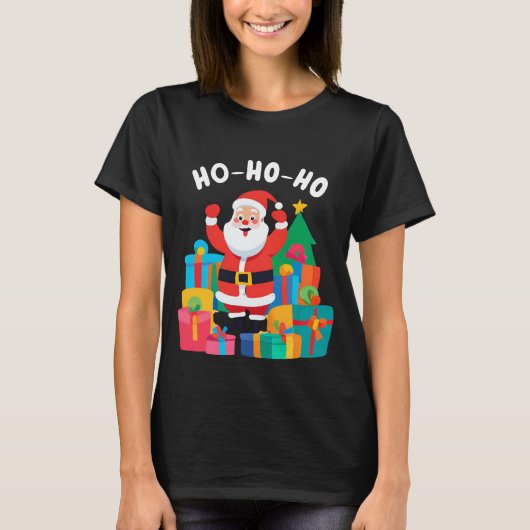 Sinterklaas Speels HO-HO-HO Kerstmis T-Shirt (Voorkant)