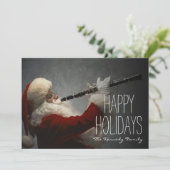 Sinterklaas speelt klarinet feestdagenkaart (Staand voorkant)