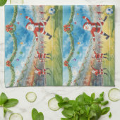 Sinterklaas speelt voetbalkerst theedoek (Gevouwen)